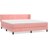 The Living Store Box spring postelja z vzmetnico roza 160x200 cm žamet - Box Spring Postelja, (21488531) | Shoptok.si