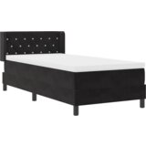 vidaXL Črtna postelja z vzmetnico črna 90x190 cm žamet | Shoptok.si