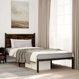 Metalni okvir krevet uzglavljem boja dimljenog hrasta 107x203cm | shoptok.hr