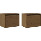  Zidni ormarići 2 kom boja meda 45x30x35 cm od masivne borovine | shoptok.hr