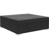  8-dijelna vrtna garnitura od poliratana s jastucima crna - Crno-bijelo 8 | shoptok.hr