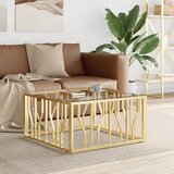  Stolić za kavu zlatni 80 x 80 x 40 cm nehrđajući čelik i staklo | shoptok.hr