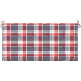  Jastuk za vrtnu klupu crveni karirani 100x50x3cm tkanina Oxford | shoptok.hr