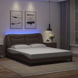  Okvir kreveta s LED svjetlima smeđi 160x200 cm od umjetne kože | shoptok.hr
