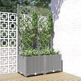 vidaXL Vrtna sadilica s rešetkom svjetlosiva 80 x 40 x 136 cm PP Cijene