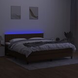 Krevet box spring s madracem LED tamnosmeđi 160x200 cm tkanina | Eponuda.ba
