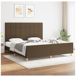  Okvir Za krevet s uzglavljem tamnosmeđi 180x200 cm od tkanine | shoptok.hr