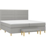 Krevet s oprugama i madracem svjetlosivi 200 x 200cm od tkanine | Eponuda.ba