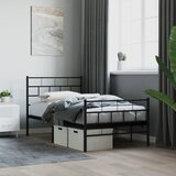  Metalni okvir kreveta uzglavlje i podnožje crni 90x190 cm | shoptok.hr