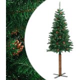  Tanko božićno drvce s pravim drvom i šiškama zeleno 210 cm PVC | Eponuda.com