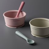 Tommee Tippee EasiStick™ Silicone Bowl & Spoon silikonska posoda s priseskom 4m+ Pink 1 kos | Shoptok.si
