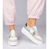 D/CEO marka niezdefiniowana Beige glitter sneakers with animal print Bertula | Shoptok.si