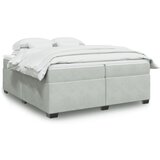vidaXL Box spring postelja z vzmetnico svetlo siva 200x200 cm žamet, (21307952) | Shoptok.si