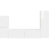  Komplet TV omaric 4 pcs Visok sijaj bela Konstruiran les - - Bela - 67.7 - 30 x 31 x 100 cm - 2025-vidaXL-Uvoz_2 | Shoptok.si