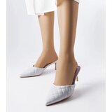 Gemre Gray Quilted Stiletto Mules Lambert | Shoptok.si