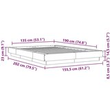vidaXL Posteljni okvir siva sonoma 135x190 cm inženirski les, (21142677) | Shoptok.si