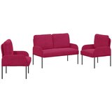 vidaXL Setovi sofa 3 pcs Vinska crvena 115 x 56 x 80 cm Šperploča - boja crnog vina | shoptok.hr