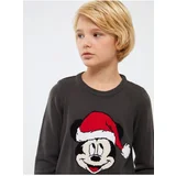 LC Waikiki Crew Neck Mickey Mouse Patterned Long Sleeve Boy Knitwear Sweater