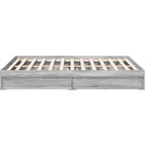  Okvir za krevet s ladicama boja hrasta 150x200 cm drveni Siva 150 x 200 cm | Shoptok.si