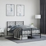 Maison Chic Kovinski Posteljni okvir - Dvoposteljna postelja - Zakonska postelja z vzglavjem in vznožjem črn 120x190 cm, (21697207) | Shoptok.si