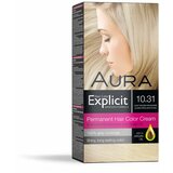 Aura set za trajno bojenje kose explicit 10.31 light golden ash blonde / zlatno pepeljasto plava cene
