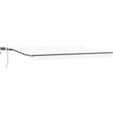 vidaXL Ročna retraktibilna tenda z LED Belo 500x350 cm | Shoptok.si