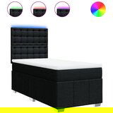 Maison Chic Box spring postelja - Vzmetna postelja z vzmetnico črn 90x190 cm blago SL5494, (21887140) | Shoptok.si