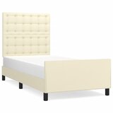  Okvir za krevet s uzglavljem krem 90x200 cm od umjetne kože | shoptok.hr