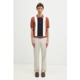 Fred Perry Majice & Polo majice VERTICAL STRIPE ZIP NECK SH Kostanjeva | Shoptok.si