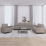  3-dijelni set sofa s jastucima smeđesivi od tkanine | shoptok.hr