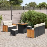  Sjedeća garnitura za vrt 10 kom. 7-Broj sjedala Crna i Krema 179 x 173 x 85 cm | shoptok.hr