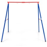  Robustan metalni okvir za ljuljanje A-frame, vrtni okvir za ljuljanje 194 x 184 x 180 cm, crvena + plava | shoptok.hr