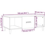  Stolić za kavu boja hrasta 102 x 50 x 40 cm konstruirano drvo Smeđa | shoptok.hr