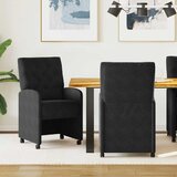 vidaXL Jedilni stoli s kolesi 2 pcs Črna 58 x 67 x 97 cm Žamet | Shoptok.si