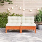 Vrtna sofa bez naslona za ruke s jastucima smeđa od borovine | Eponuda.com