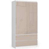 AKORD Omara S 90 cm 2 vrata 2 predala - bela-kapučino sijaj, (21713870) | Shoptok.si
