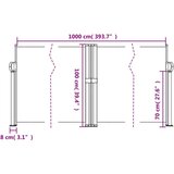  Uvlačiva bočna tenda 100 x 1000 cm bež | shoptok.hr