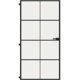 Sobna vrata tanka crna 102,5x201,5 cm kaljeno staklo i aluminij | shoptok.hr