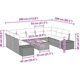  Sjedeća garnitura za vrt 10 kom. Smeđa poliratan 55 x 55 x 37 cm | shoptok.hr
