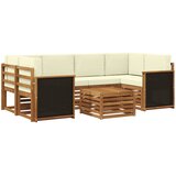  Set vanjskih sofa 7 kom. Prirodna i krem Čvrsto drvo akacije | shoptok.hr