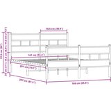 Metalni okvir kreveta bez madraca smeđa boja hrasta 160x200 cm | shoptok.hr