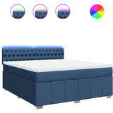 vidaXL Box spring postelja z vzmetnico modra 180x200 cm blago, (21306722) | Shoptok.si