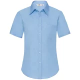 Fruit Of The Loom Blue Poplin Shirt With Short Sleeves