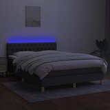  Krevet box spring s madracem LED tamnosivi 140x190 cm tkanina | shoptok.hr