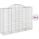  Lučne gabionske košare 11kom 200x50x140/160cm pocinčano željezo | shoptok.hr