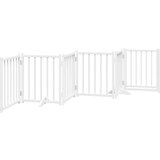  Vrata za pse s vratima sklopiva 6 panela bijela 300 cm - Bijela 50 x 60 x 2 cm 6 | shoptok.hr