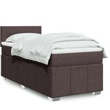 vidaXL Krevet s oprugama i madracem tamnosmeđi 100 x 200 cm od tkanine | shoptok.hr