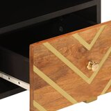 TV ormarić smeđe-crni 70 x 33,5 x 46 cm od masivnog drva manga | shoptok.hr
