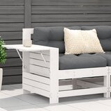 vidaXL Vrtna sofa s naslonom za ruke i stolićem bijela od borovine Cijene