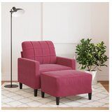 vidaXL Fotelja s tabureom crvena boja vina 60 cm baršunasta | shoptok.hr